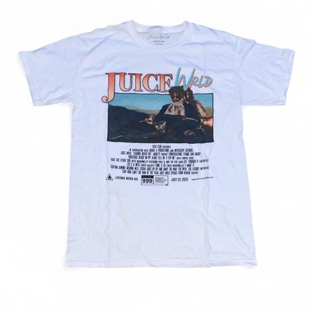 Juice Wrld "Legends Never Die" 999 Club White Tee (Unworn, No Flaws)